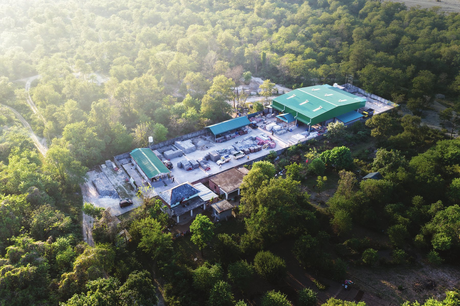Aerial view of the plant
